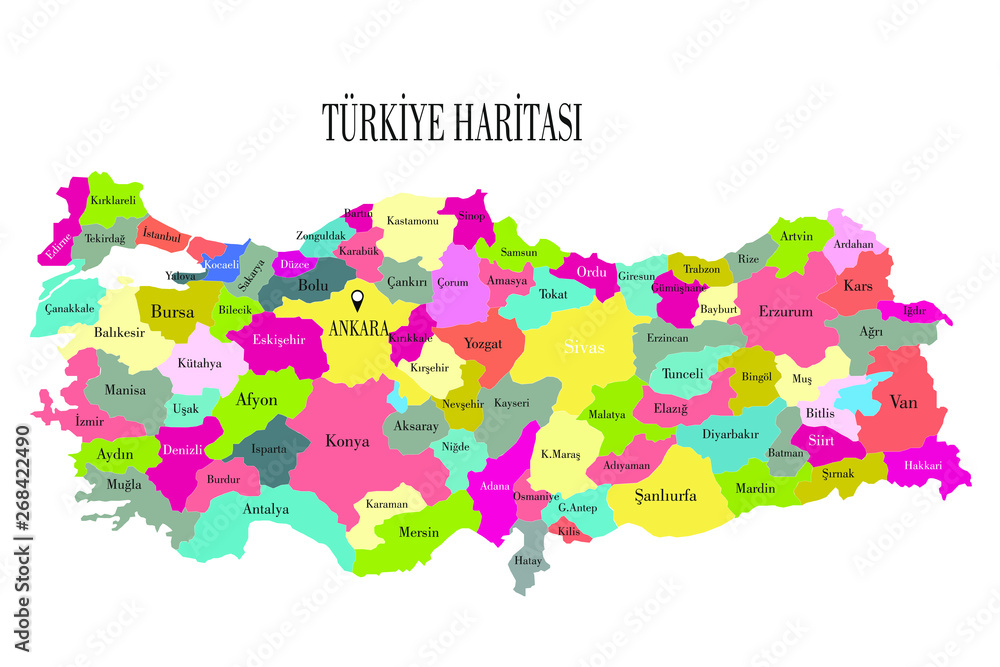 Obraz premium Turkey map vector