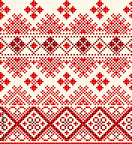 red cross stich pattern seamless