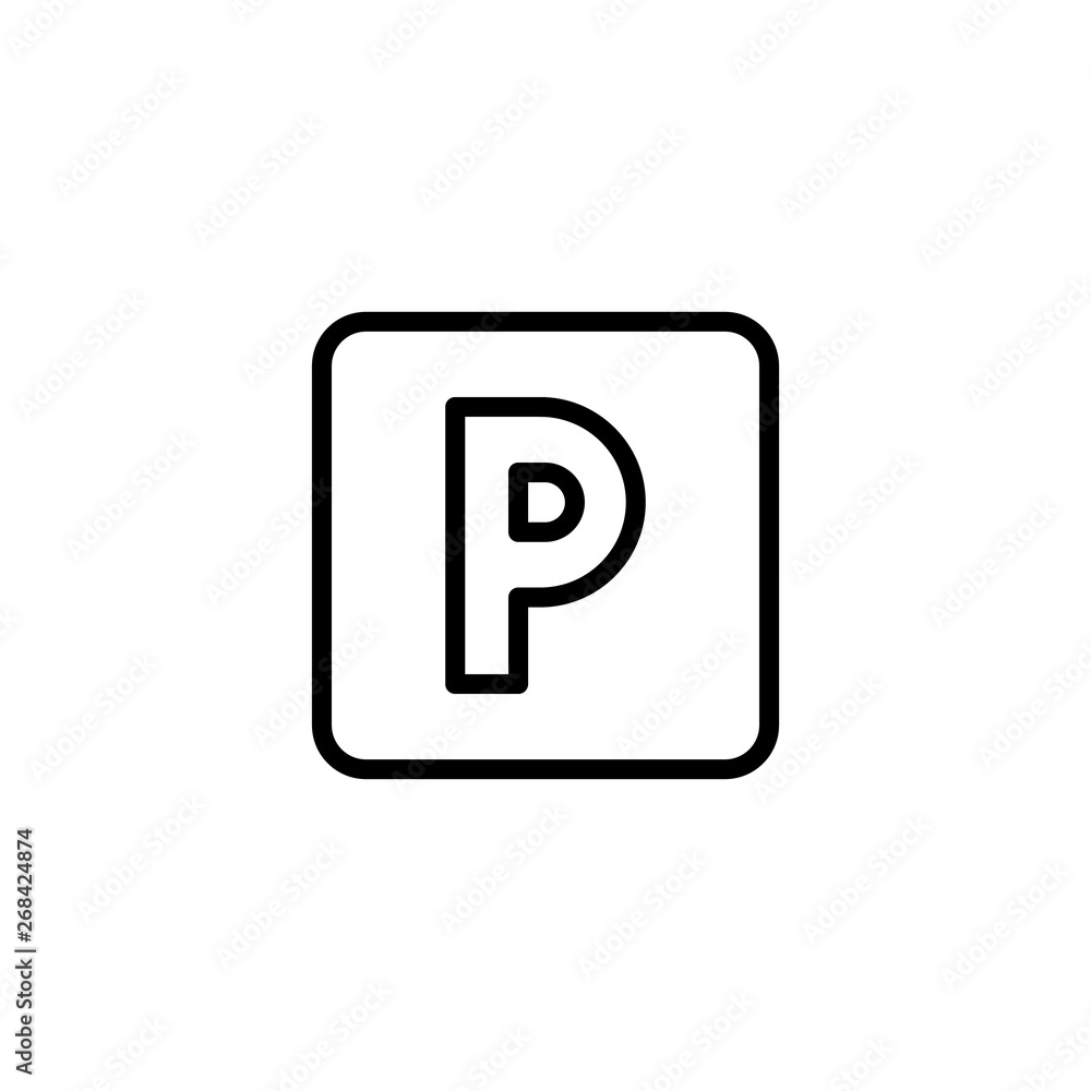 Car parking vector icon in line style for perfect website and mobile UI design Car parking vector icon in line style for perfect website and mobile UI design