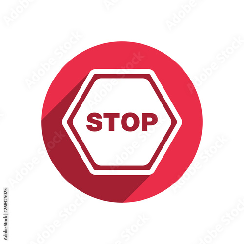 Stop traffic sign icon in flat style. Danger, caution symbol. Stop icon for perfect mobile and web concept