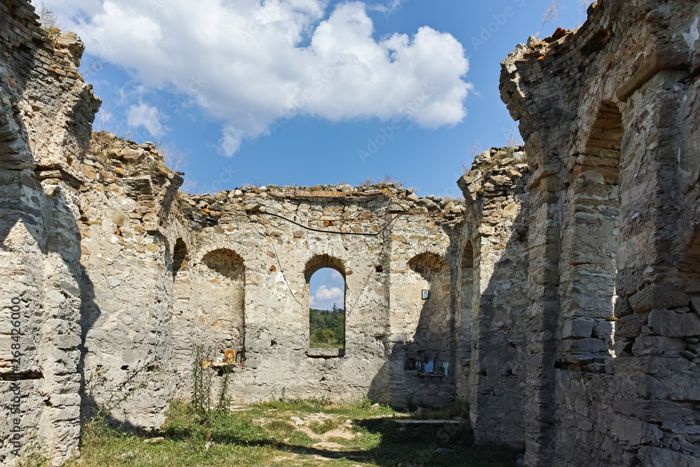 Abandoned Medieval Orthodox church of Saint John of Rila at the bottom of Zhrebchevo Reservoir, Sliven Region, Bulgaria