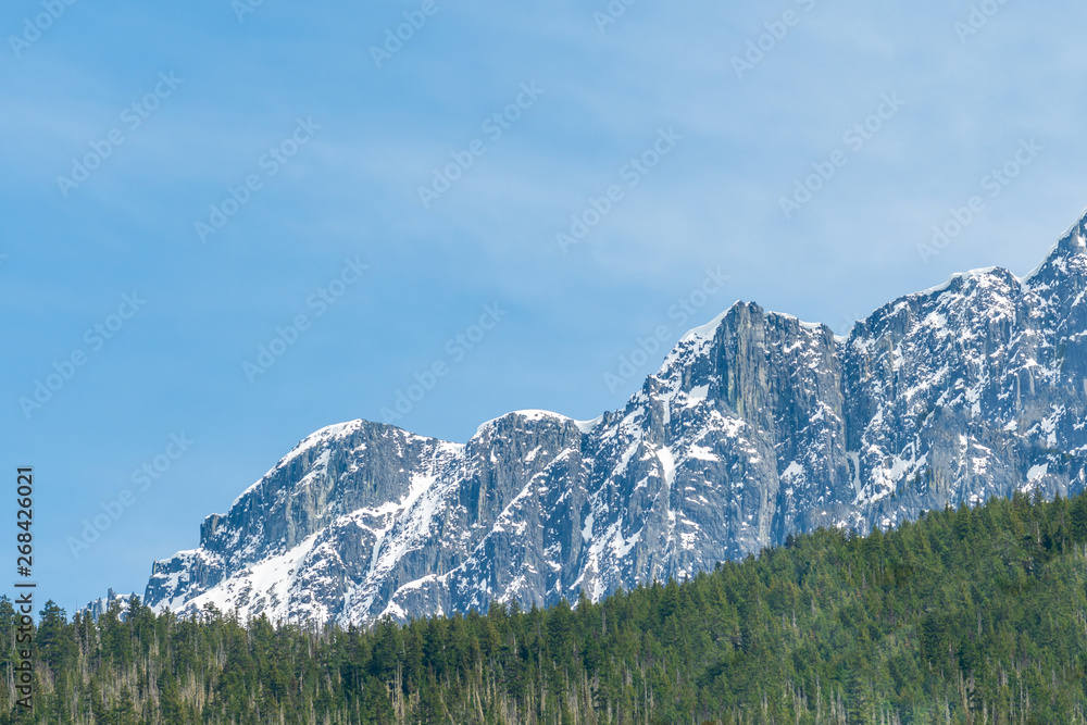 View of mountains in British Columbia, Canada.