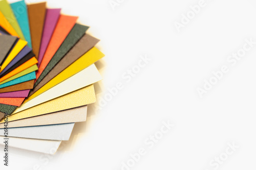 Multicolored paper swatch palette. Catalog paper for printing