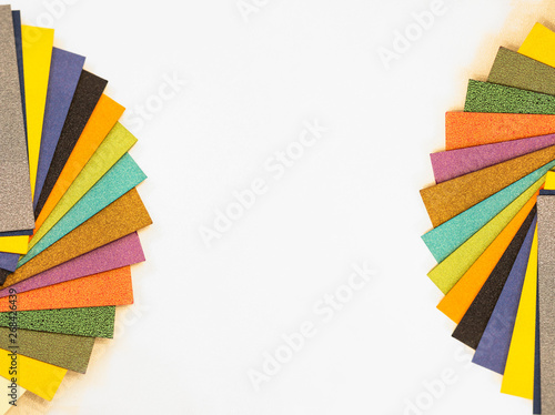 Multicolored paper swatch palette. Catalog paper for printing