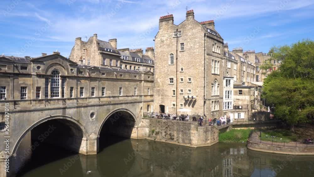 Bath, England. River Avon shot with Pulteney bridge, and the city of Bath's skyline Bath, England. River Avon shot with Pulteney bridge, and the city of Bath's skyline