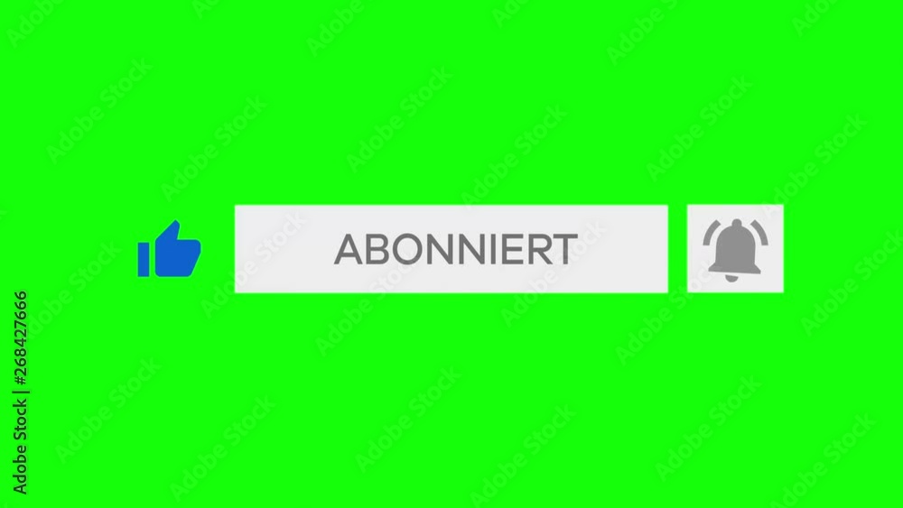 Mouse Clicking a Like Button, Subscribe Button and Bell Notification with chroma key green background - German