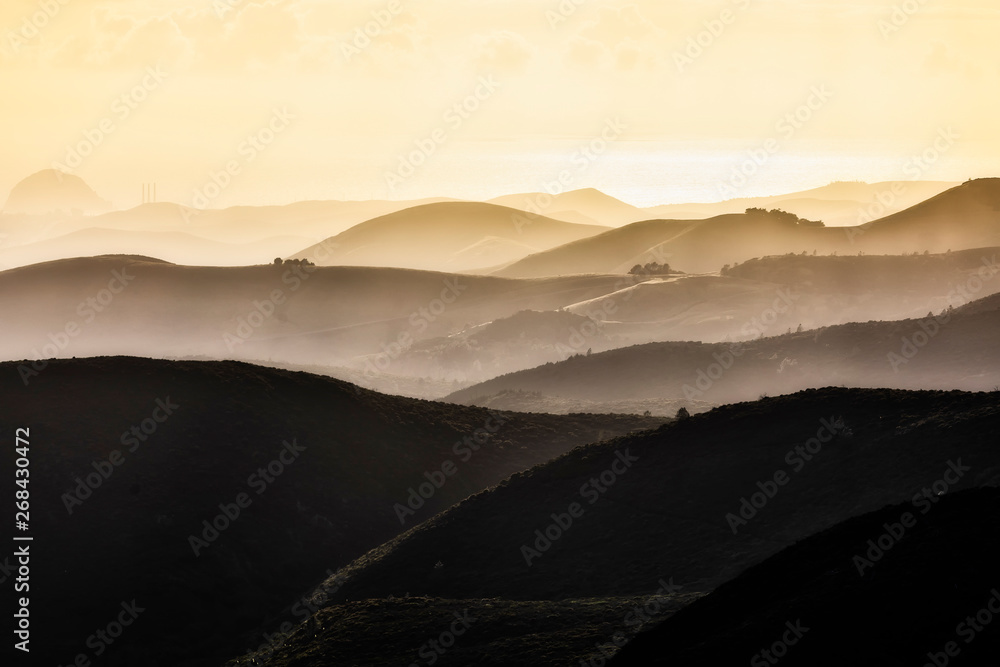 Layers of Hills at Sunset