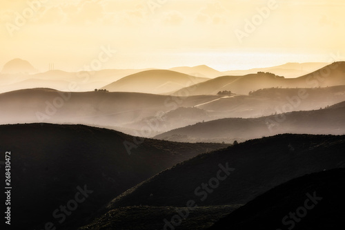 Layers of Hills at Sunset