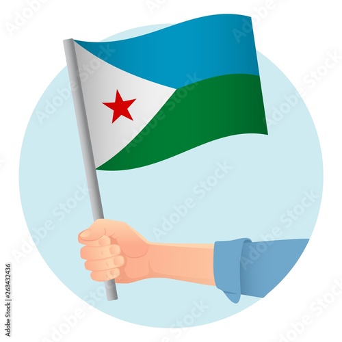Djibouti flag in hand icon © Visual Content