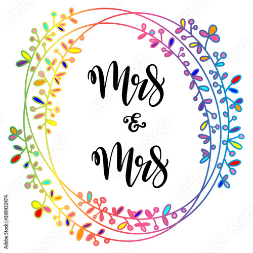 Lgbt pride lettering for gay marriage