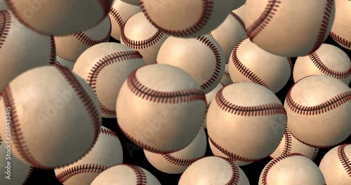 baseball balls falling slow motion macro