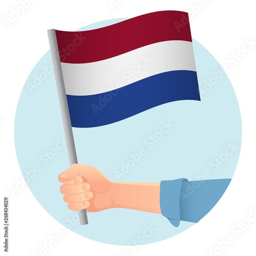 netherlands flag in hand icon