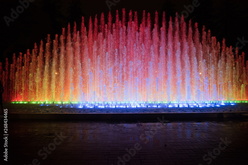 Colorful pool in Reserve Park of Lima  Peru.