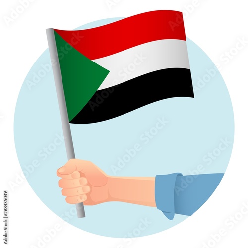 sudan flag in hand icon