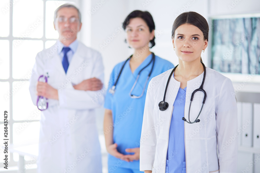 Group of doctors and nurses standing in the hospital Accident and Emergency department Group of doctors and nurses standing in the hospital Accident and Emergency department