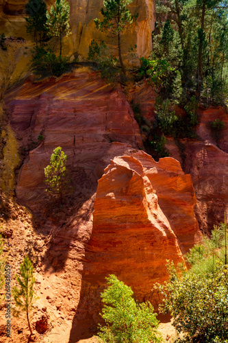 Large colorful ochre deposits  located in Roussillon  small Provensal town in  Natural Regional Park of Luberon  South of France