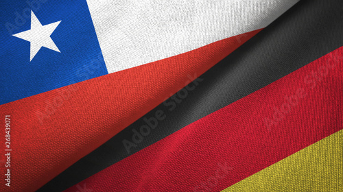 Fotografía Chile and Germany two flags textile cloth, fabric texture