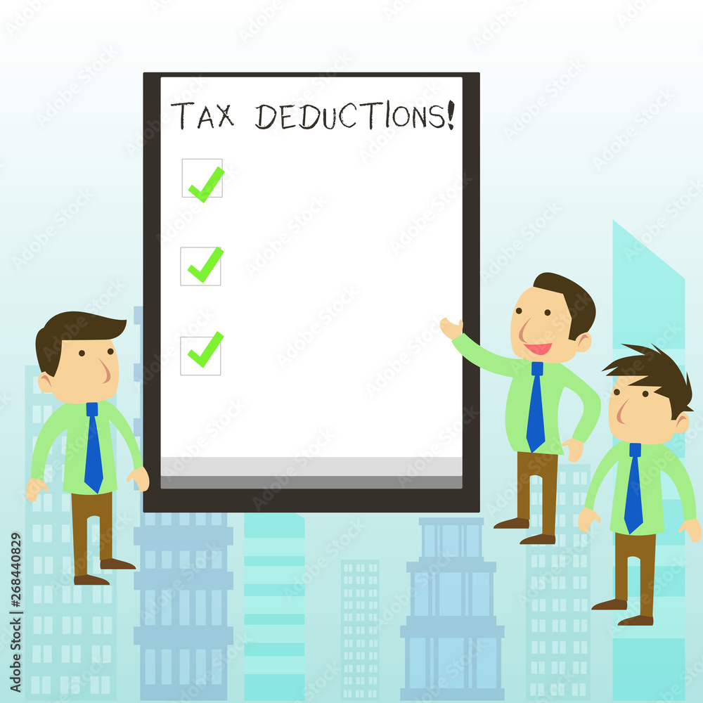 Word writing text Tax Deductions. Business photo showcasing reduction income that is able to be taxed of expenses Word writing text Tax Deductions. Business photo showcasing reduction income that is able to be taxed of expenses