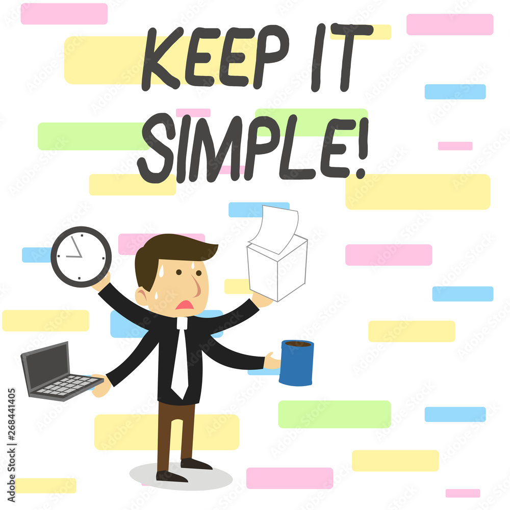 Conceptual hand writing showing Keep It Simple. Concept meaning ask something easy understand not go into too much detail Conceptual hand writing showing Keep It Simple. Concept meaning ask something easy understand not go into too much detail