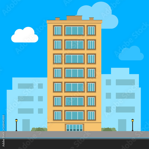 Apartment Building and City Illustration © Fernando