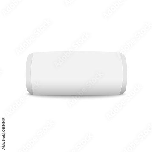 Blank orthopedic pillow or clean cushion 3d realistic vector isolated on white.