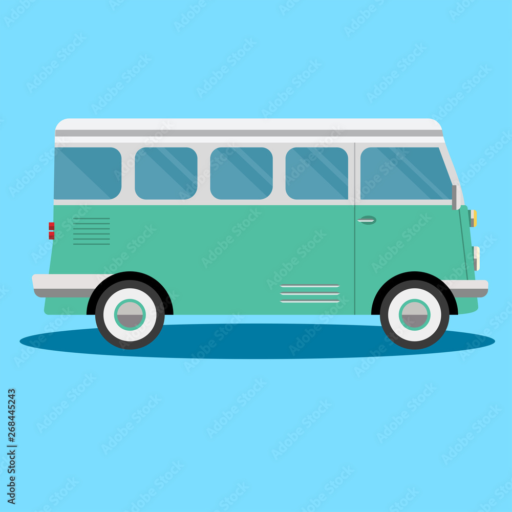 Car side view - Van - Illustration