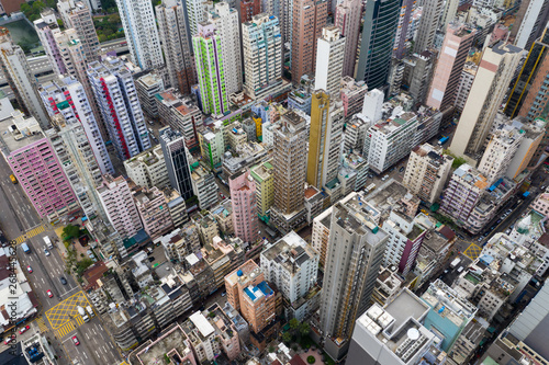 Top view of Hong Kong city