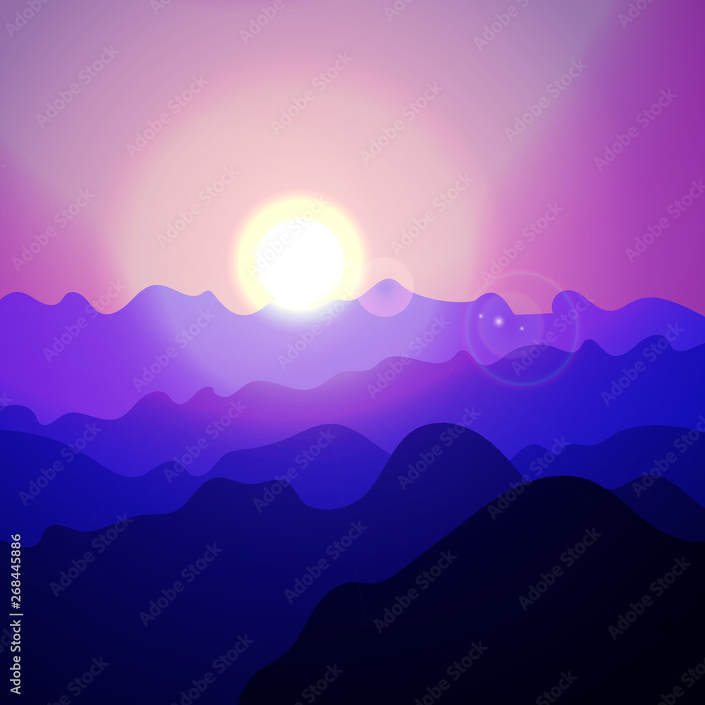 Abstract sunset vector background