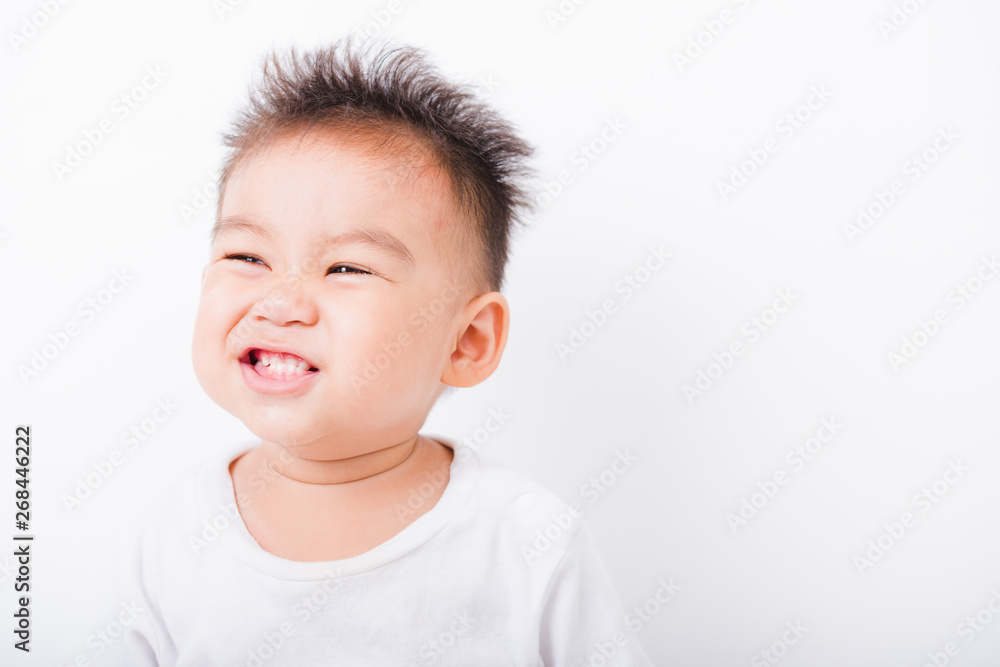 Asian portrait happy child boys 1 year 6 months smile Asian portrait happy child boys 1 year 6 months smile