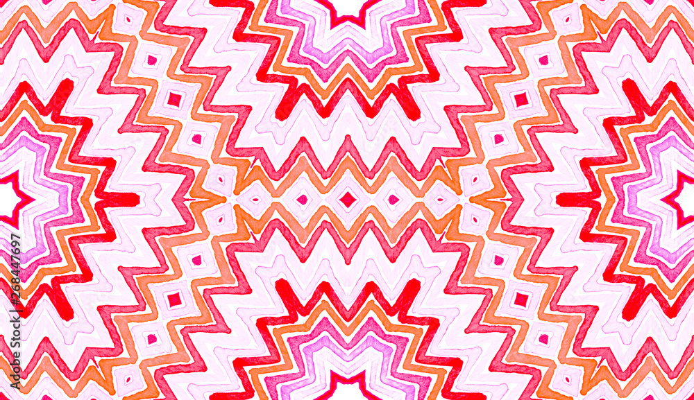 Pink red Geometric Watercolor. Delightful Seamless Pink red Geometric Watercolor. Delightful Seamless
