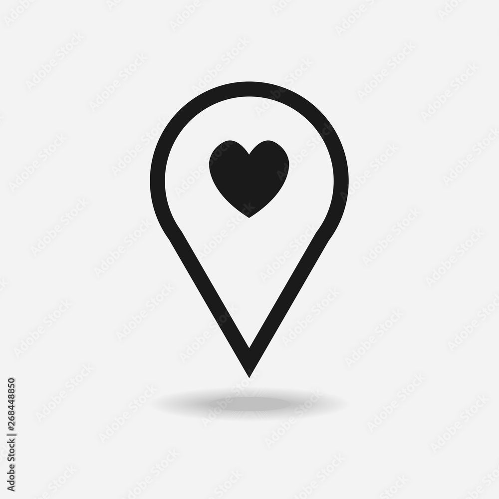Location icon on white background.	