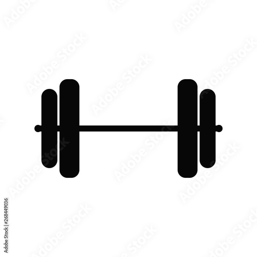 Dumbbell icon vector, filled flat sign, solid pictogram isolated on white. Symbol, logo illustration.