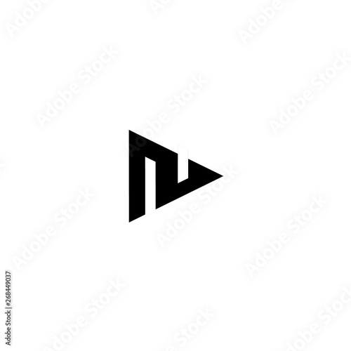 art of initial letter nu logo vector
