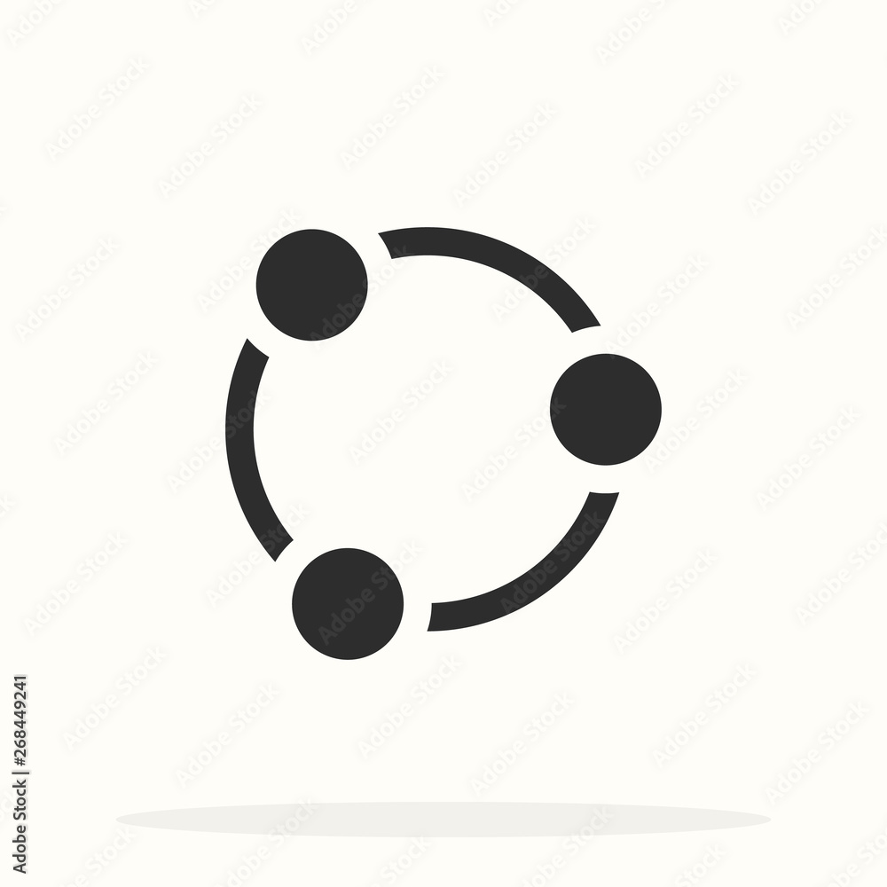 Collaboration vector icon. Style is flat rounded symbol, black color, rounded angles, white background. Collaboration vector icon. Style is flat rounded symbol, black color, rounded angles, white background.