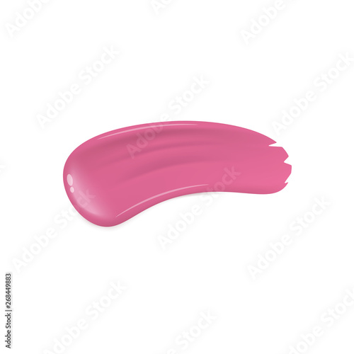 Listick or nail polish swatchs smear or blob vector illustration isolated on white.