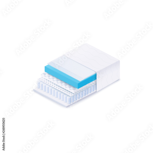 Orthopedic mattress layers material realistic style