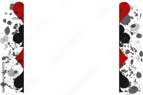 Casino poker invitation card red, white and black, vector illustration