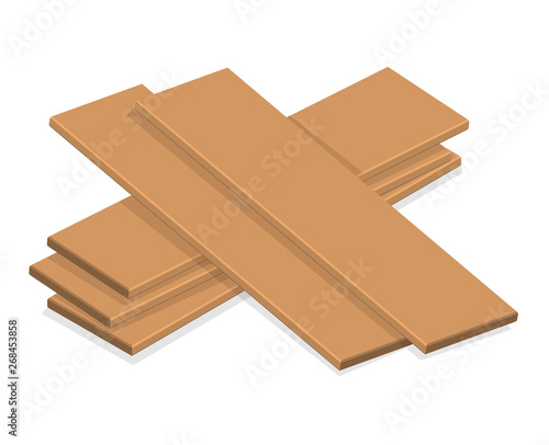 wood planks isolated illustration on white background