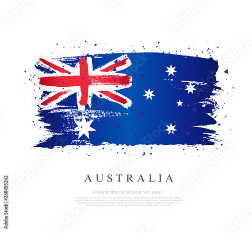 Flag of Australia. Vector illustration on white background.