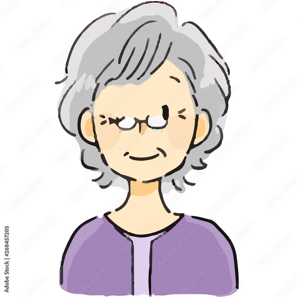 表情　おばあさん　笑顔