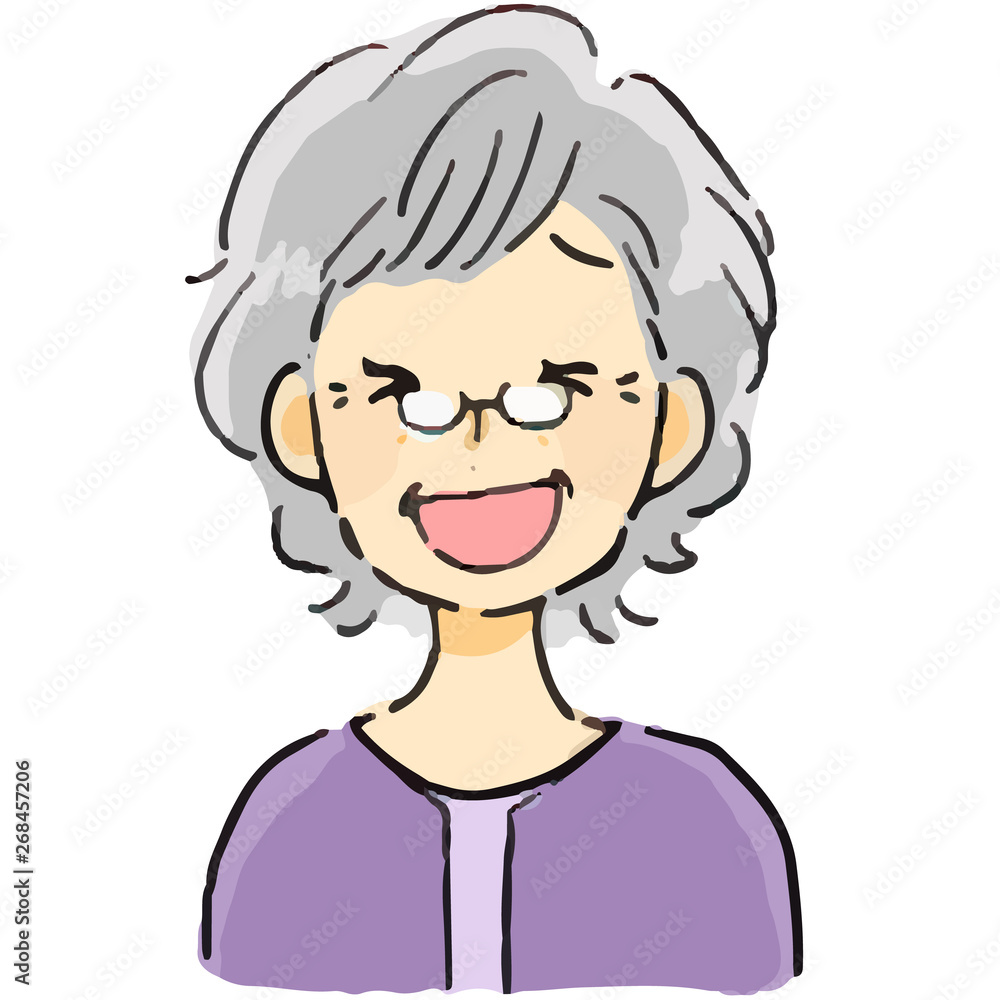 表情　おばあさん　笑顔