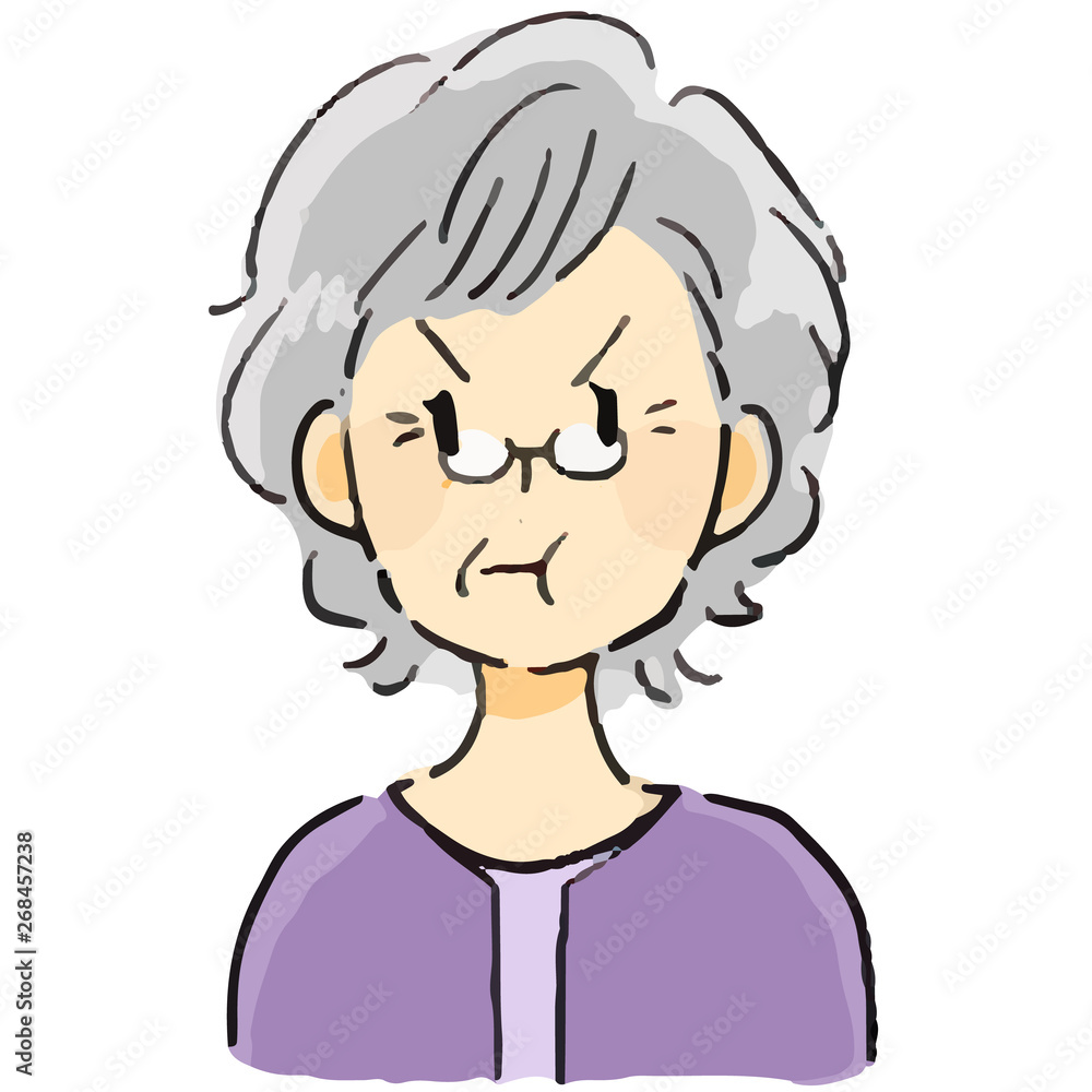 表情 おばあさん 怒る 表情 おばあさん 怒る