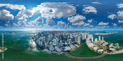 Wallpaper Mural Brickell Key Miami Downtown panorama 360 x 180 aerial Torontodigital.ca