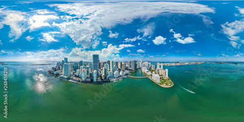 Wallpaper Mural Brickell Key Miami Downtown panorama 360 x 180 aerial Torontodigital.ca