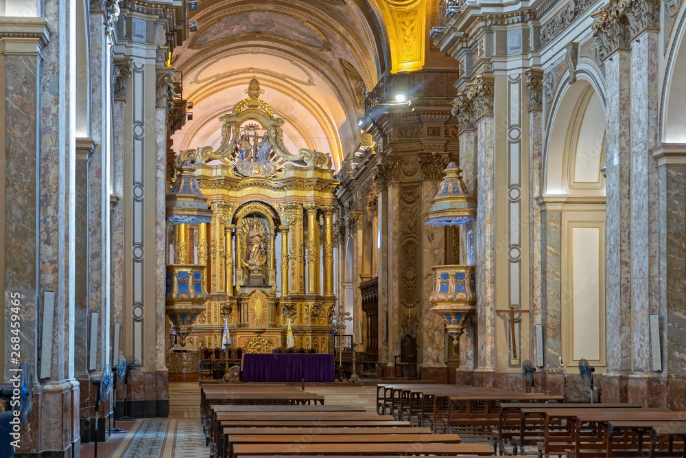 Interior of a Catholic church.