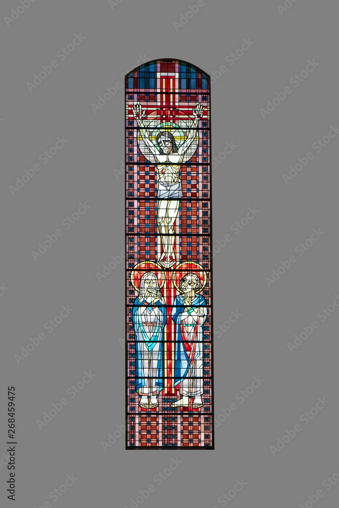 Isolated – colorful, glass stained glass.