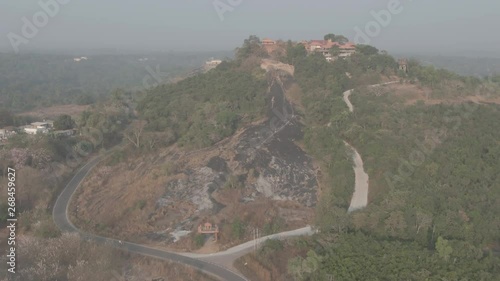 Pajaka kshetra pilgrimage place near Udupi, India, 4k aerial ungraded/flat photo