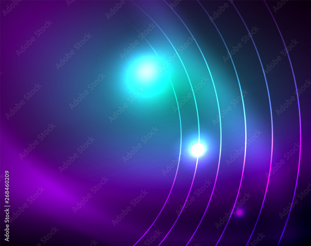 Neon circles abstract background Neon circles abstract background