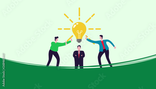 Business concept with simple people character. online ecommerce business in modern flat design template for web landing page, banner, presentation, flyer, poster, social media. Vector illustration - V