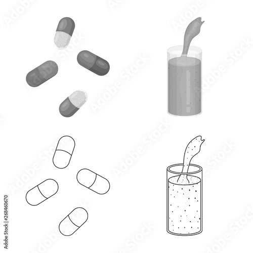 Isolated object of protein and sea icon. Collection of protein and natural stock vector illustration.